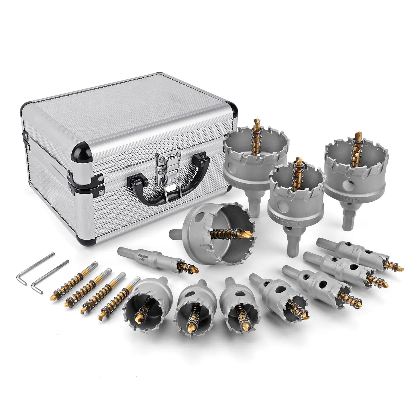 Carbide TCT Hole Saw Kit 5/8"-2-1/4" Metal Hole Cutter Set for Stainless Steel Iron Copper Brass