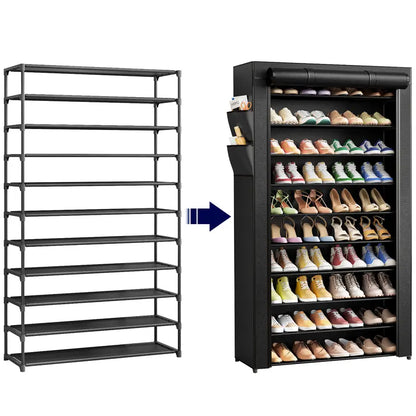 3–10 Tier Shoe Rack Organizer – Space-Saving Storage Shelf with Side Handles for Closet, Entryway & Bedroom
